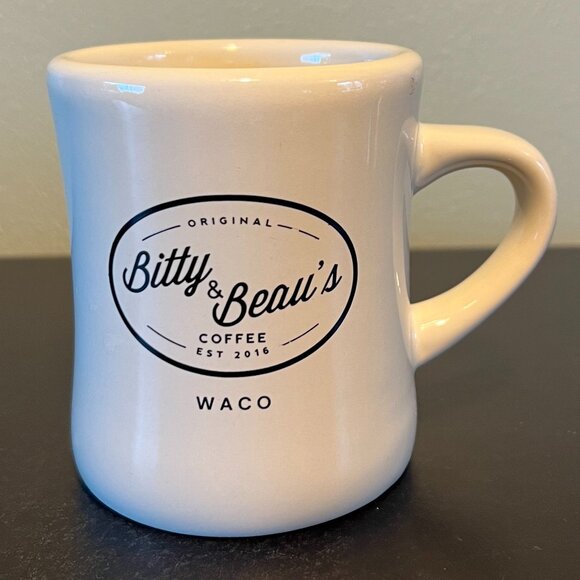 Bitty and Beau’s Coffee Retro Diner Style Stoneware Mug ~ Waco, Texas - Picture 1 of 7